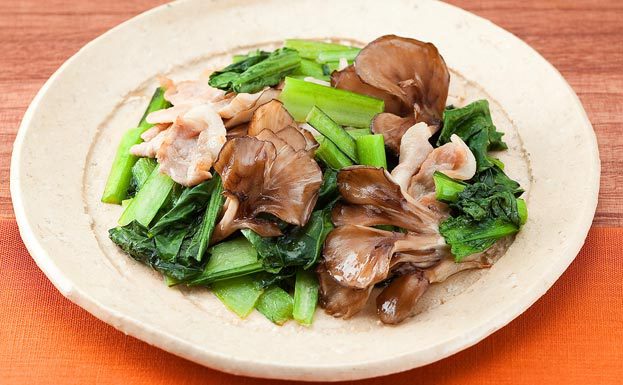 雪国まいたけ極の青菜炒め きのこのレシピ盛りだくさん きのこ料理検索サイト 雪国レシピ