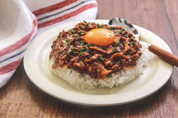 レンジでまいたけたっぷりキーマカレー