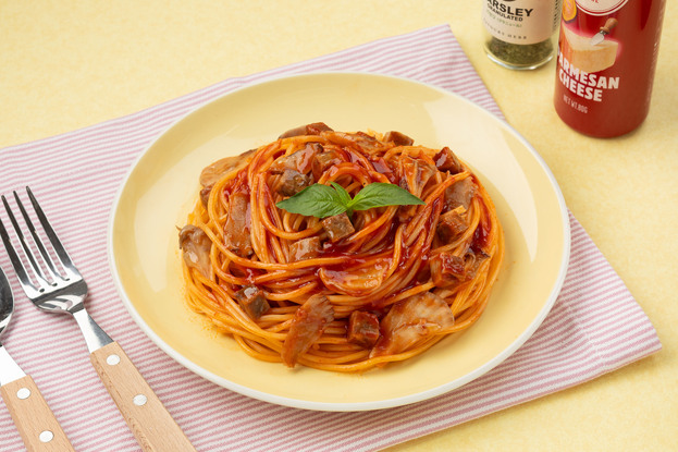 キノコのお肉　まいたけのトマトソースパスタ