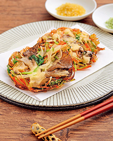 2つの旨味がギュッ！「まいたけとあさりのかき揚げ」