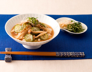 きのこと香味野菜のサッパリ冷や汁